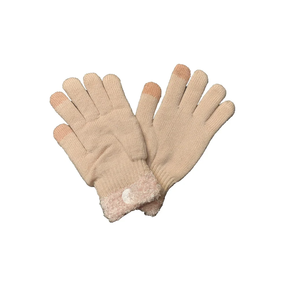 On 34th Rib Stitch Fuzzy Cuff Blush/Pink Knit Gloves Sz One Size NWT